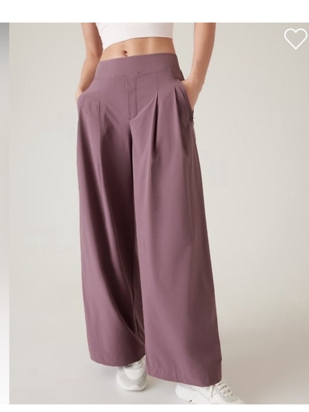 Athleta Wide-Leg High-Rise Pants in Mauve Plum